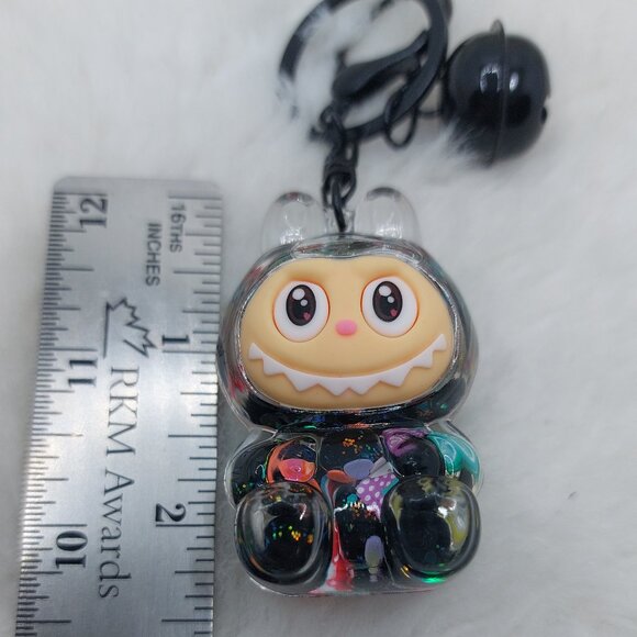 2/$19 Labubu Flowing Sand Exquisite black keychain with bell - Picture 7 of 9